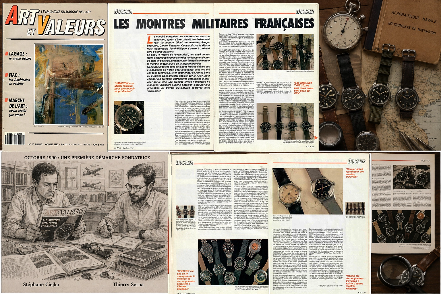 premier article montres militaires francaise stefan ciejka thierry serna 1990 arts et valeurs